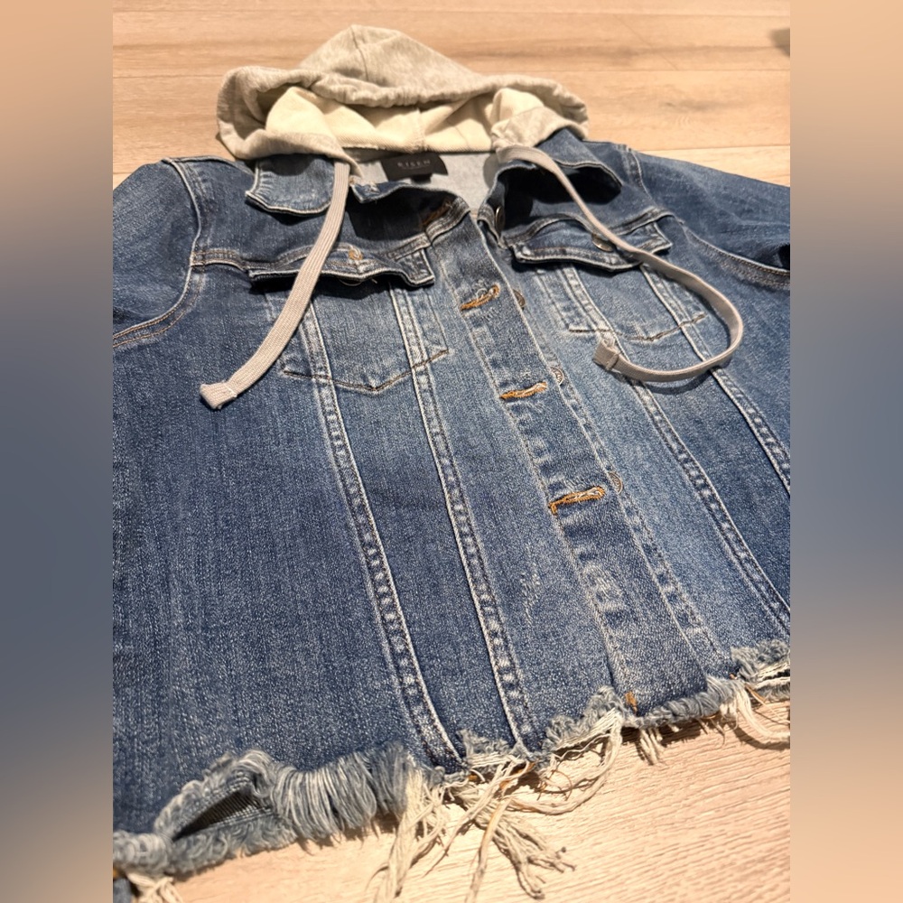 Risen Denim Jacket with Removable Hood - Picture 2 of 6
